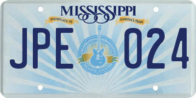 MS license plate JPE024