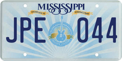 MS license plate JPE044