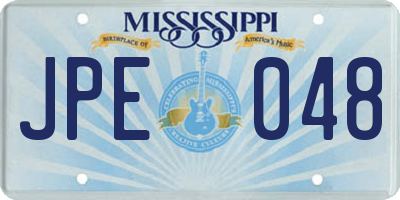 MS license plate JPE048