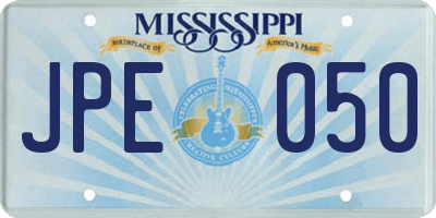 MS license plate JPE050
