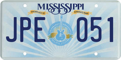 MS license plate JPE051