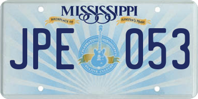MS license plate JPE053