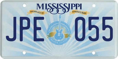 MS license plate JPE055