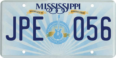 MS license plate JPE056