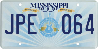 MS license plate JPE064