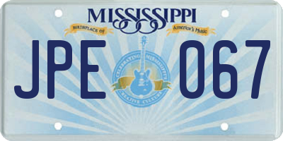 MS license plate JPE067