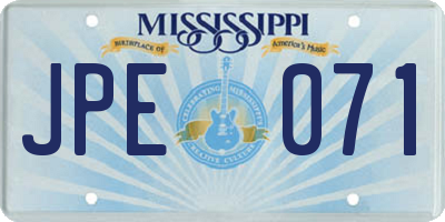 MS license plate JPE071