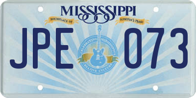 MS license plate JPE073