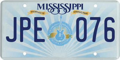 MS license plate JPE076