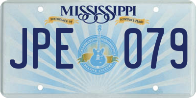 MS license plate JPE079