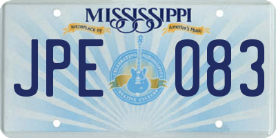 MS license plate JPE083