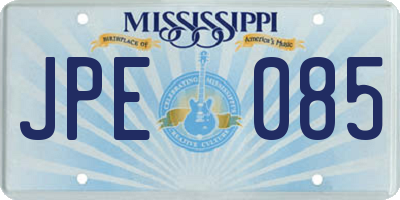 MS license plate JPE085