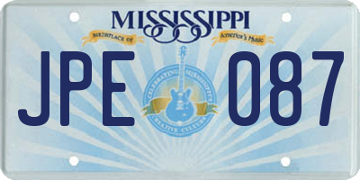 MS license plate JPE087
