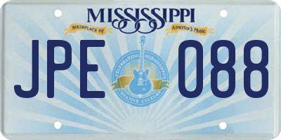 MS license plate JPE088