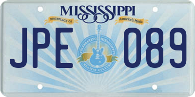 MS license plate JPE089