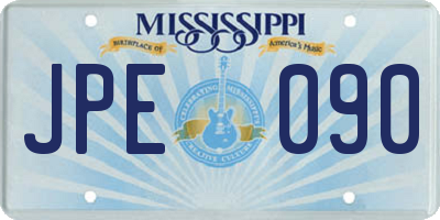 MS license plate JPE090