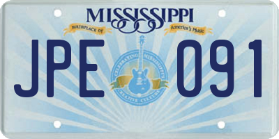 MS license plate JPE091
