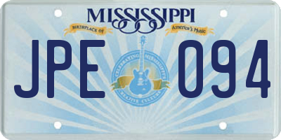 MS license plate JPE094