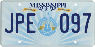 MS license plate JPE097