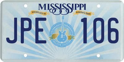 MS license plate JPE106