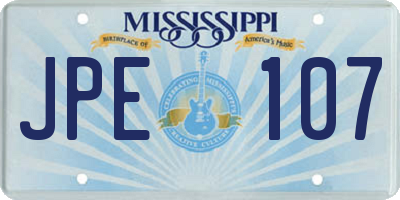 MS license plate JPE107