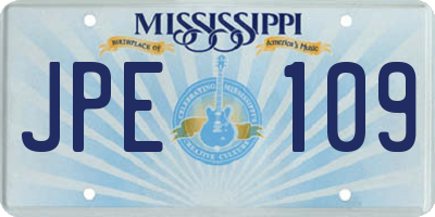 MS license plate JPE109