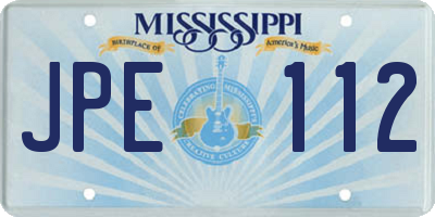 MS license plate JPE112