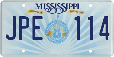MS license plate JPE114