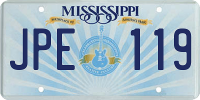 MS license plate JPE119