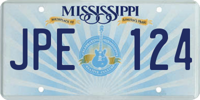 MS license plate JPE124