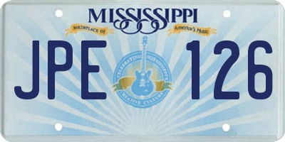 MS license plate JPE126