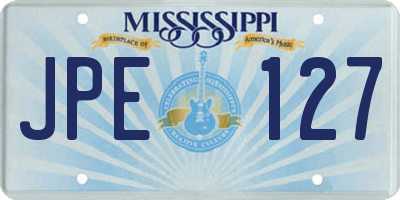 MS license plate JPE127