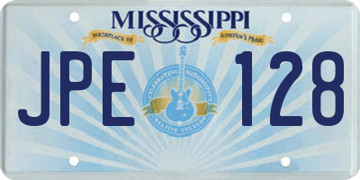 MS license plate JPE128