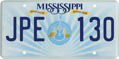 MS license plate JPE130
