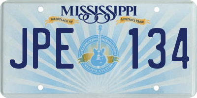 MS license plate JPE134