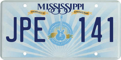 MS license plate JPE141
