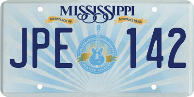 MS license plate JPE142