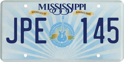 MS license plate JPE145
