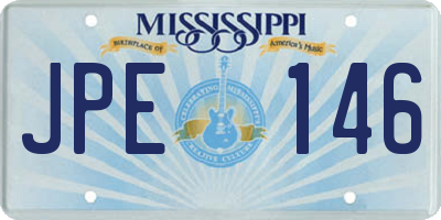 MS license plate JPE146