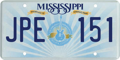 MS license plate JPE151