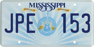 MS license plate JPE153