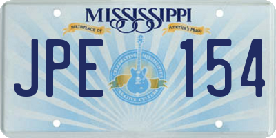 MS license plate JPE154