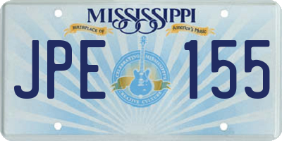 MS license plate JPE155