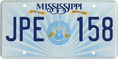 MS license plate JPE158