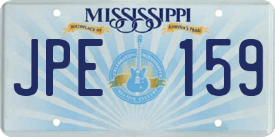 MS license plate JPE159