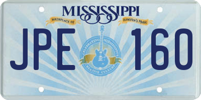 MS license plate JPE160