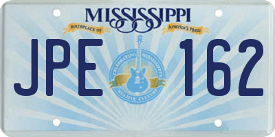 MS license plate JPE162