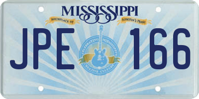 MS license plate JPE166