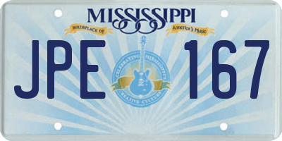 MS license plate JPE167