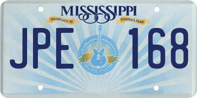 MS license plate JPE168
